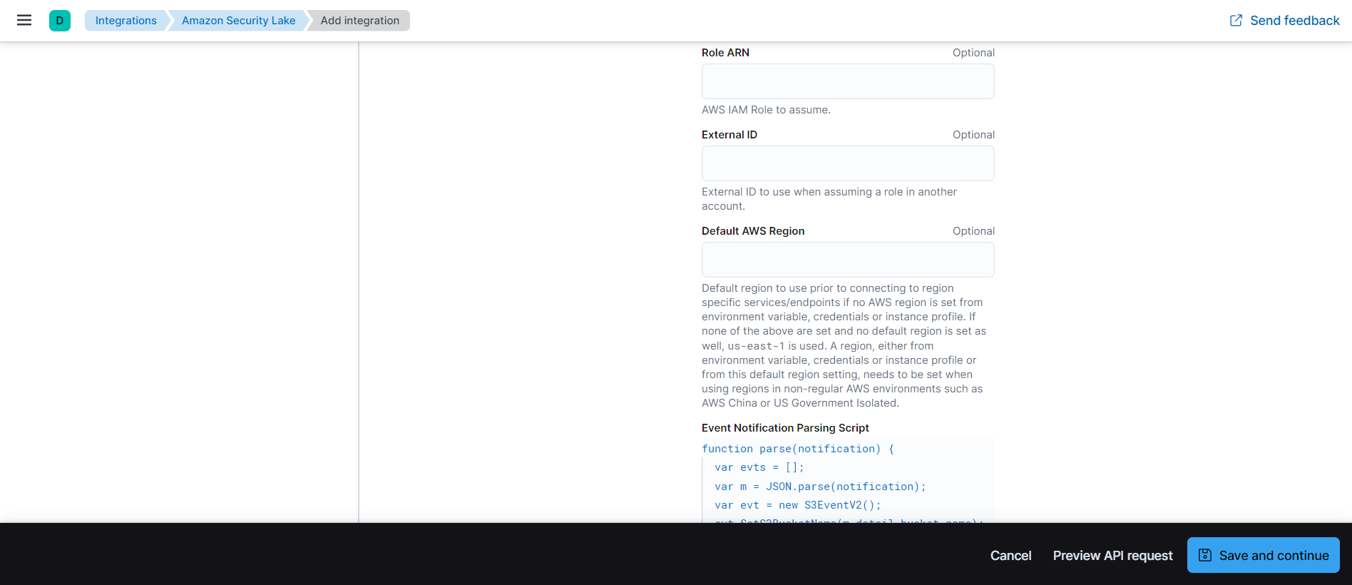 Role ARN and External ID